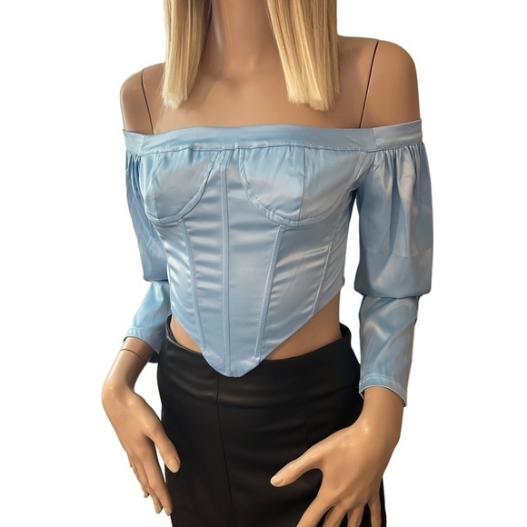 Fashion Nova Always Sweet Corset Bustier Top Sexy Blouse Off Shoulder Boned - Picture 7 of 16